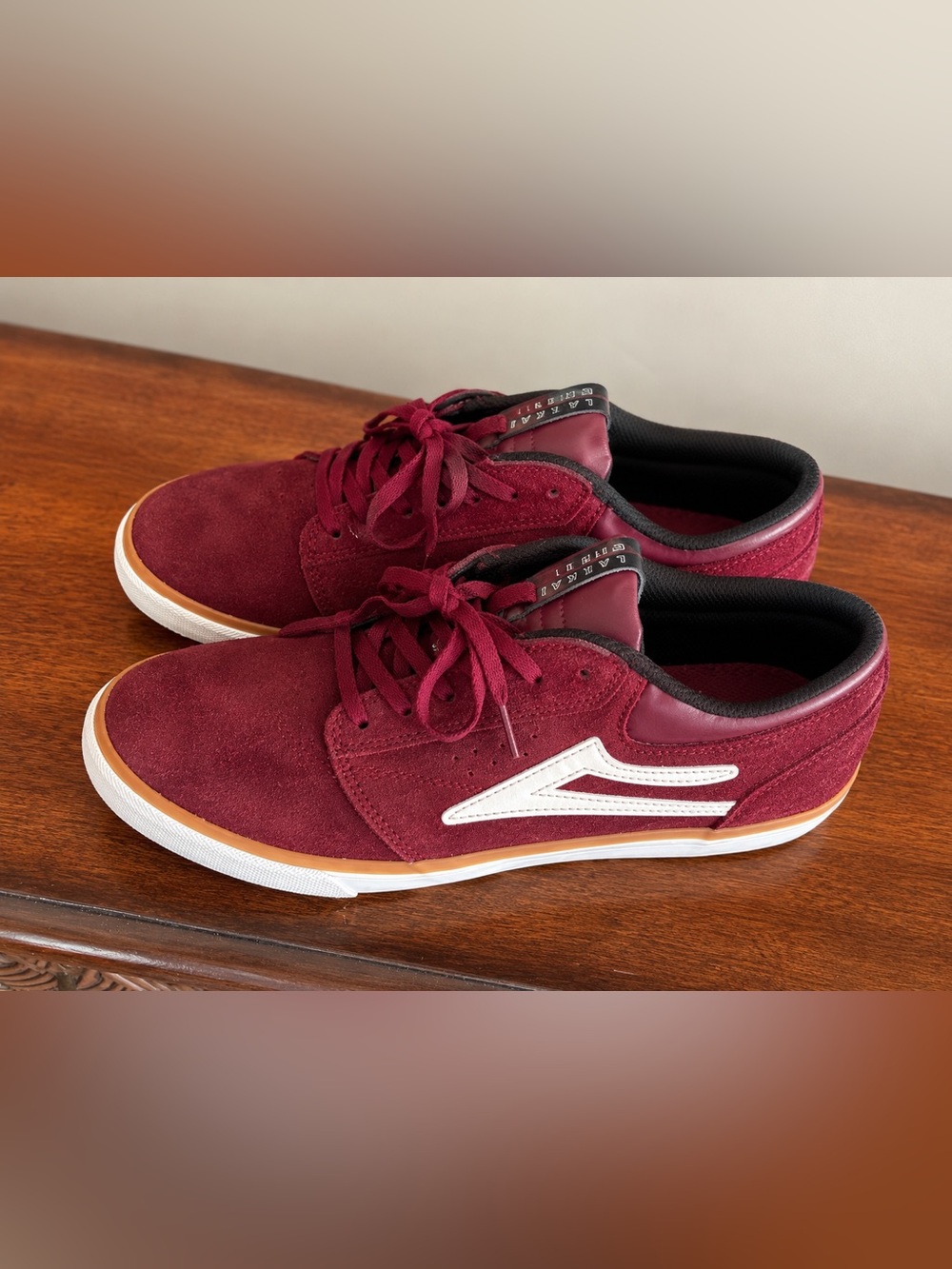 Lakai Griffin Burgundy Suede Skate Shoes Men’s 11 Gum Sole Low Top